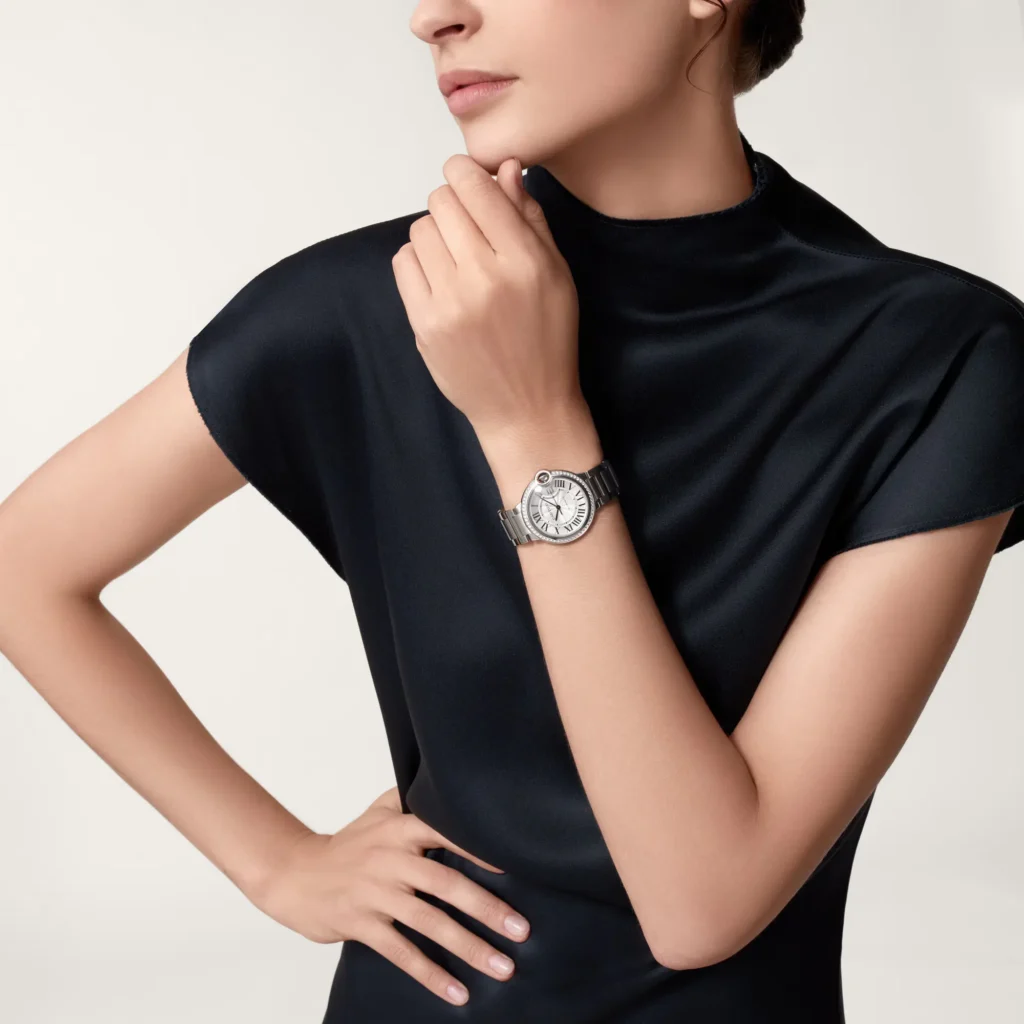 Cartier Ballon Bleu Bleu Silver Diamond 36mm W4BB0024 - United Luxury
