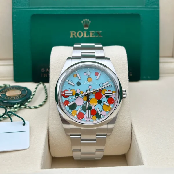 RLX 124300-0008 Oyster Perpetual 41mm Turquoise blue Celebration Dial