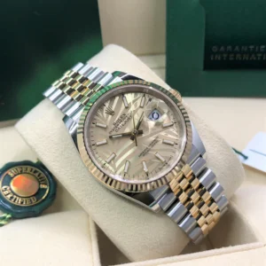 RLX Datejust 36mm 126233 Golden Palm Motif Dial Jubilee Bracelet Watch