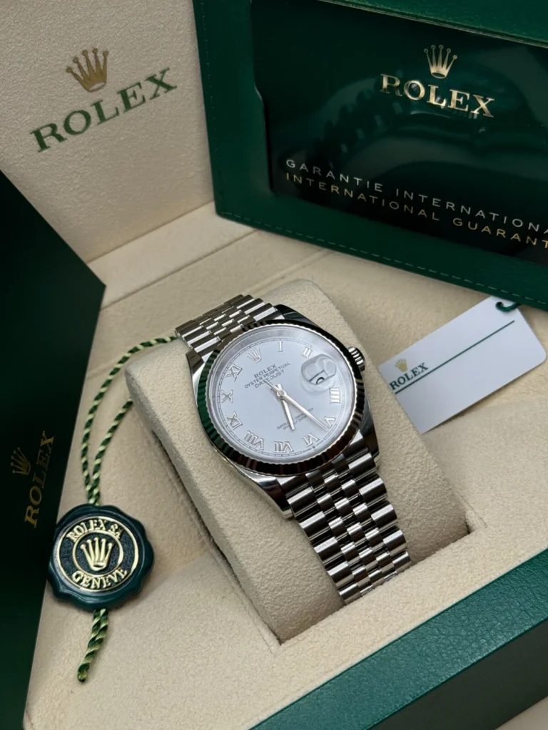 RLX Datejust 41mm 126334 White Roman Oyster Stainless Steel Mens Watch
