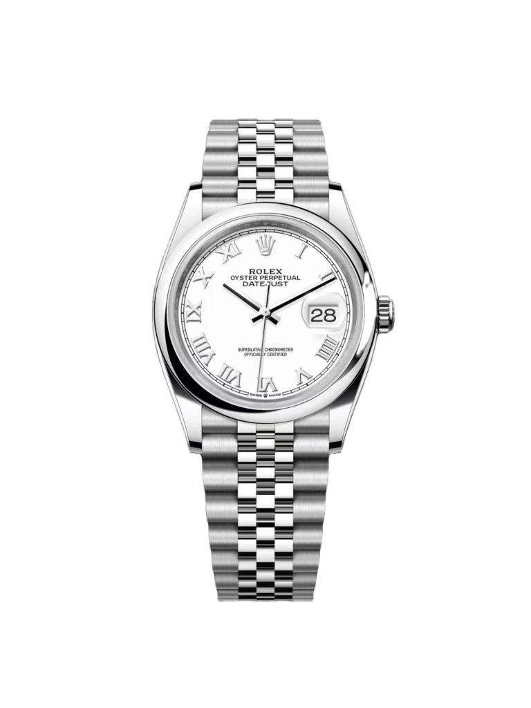 RLX Datejust 36mm 126200 Stainless Steel White Roman Dial Oyster