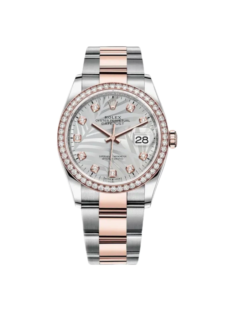 RLX Datejust 36mm 126281 Silver Palm Motif Diamond Dial Oyster Bracelet