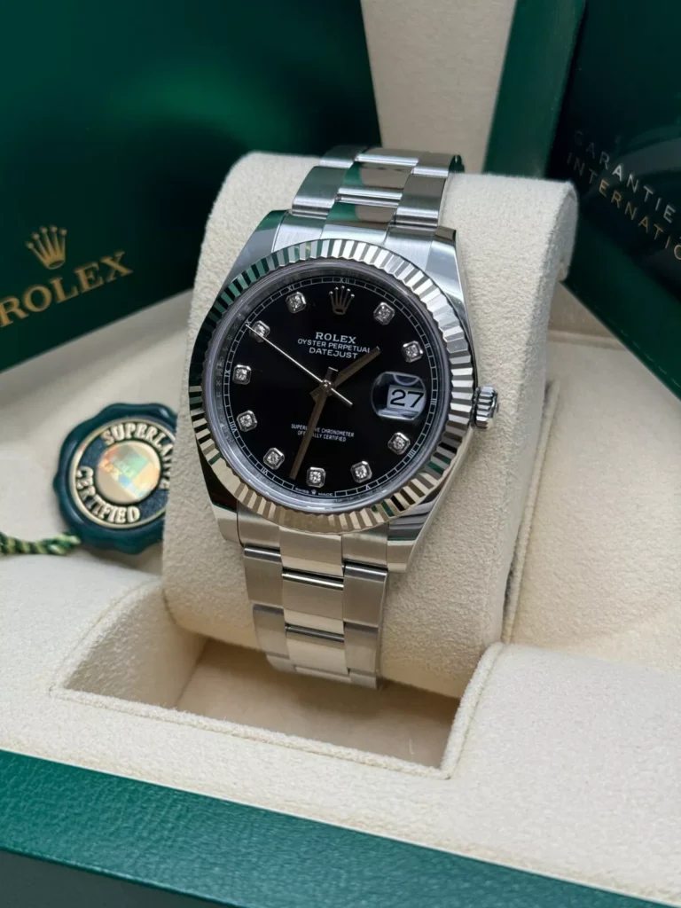 RLX Datejust 41mm 126334 Black Diamond Oyster Stainless Steel Mens Watch