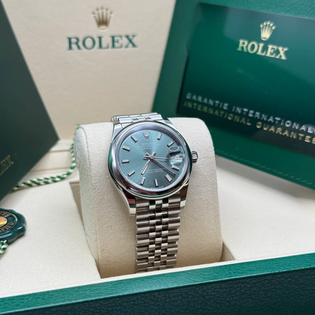 RLX Datejust m278240-0011/0012 31mm Green Stick Domed Bezel Oyster Oystersteel