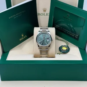 RLX Datejust 36mm 126200 Mint Green Dial Stainless Steel Oyster Bracelet Watch