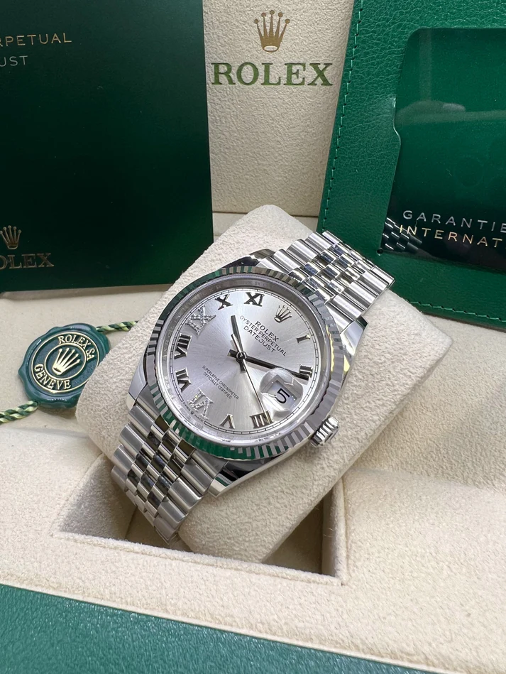 RLX Datejust 36mm 126234 White Roman Dial Oyster Stainless Steel Mens