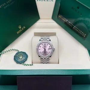 RLX Datejust m278384RBR-0035/0036 Pink 31mm Dial Oyster Watch