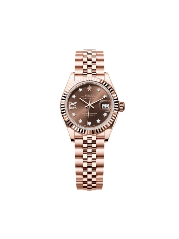 RLX Lady-Datejust 31mm 279175 Chocolate Diamond-Set Dial President Everose Gold