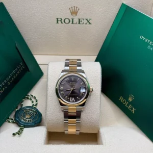 RLX Datejust m278243-0013/0014 31mm Dark Grey Dial Yellow Rolesor Oyster Watch