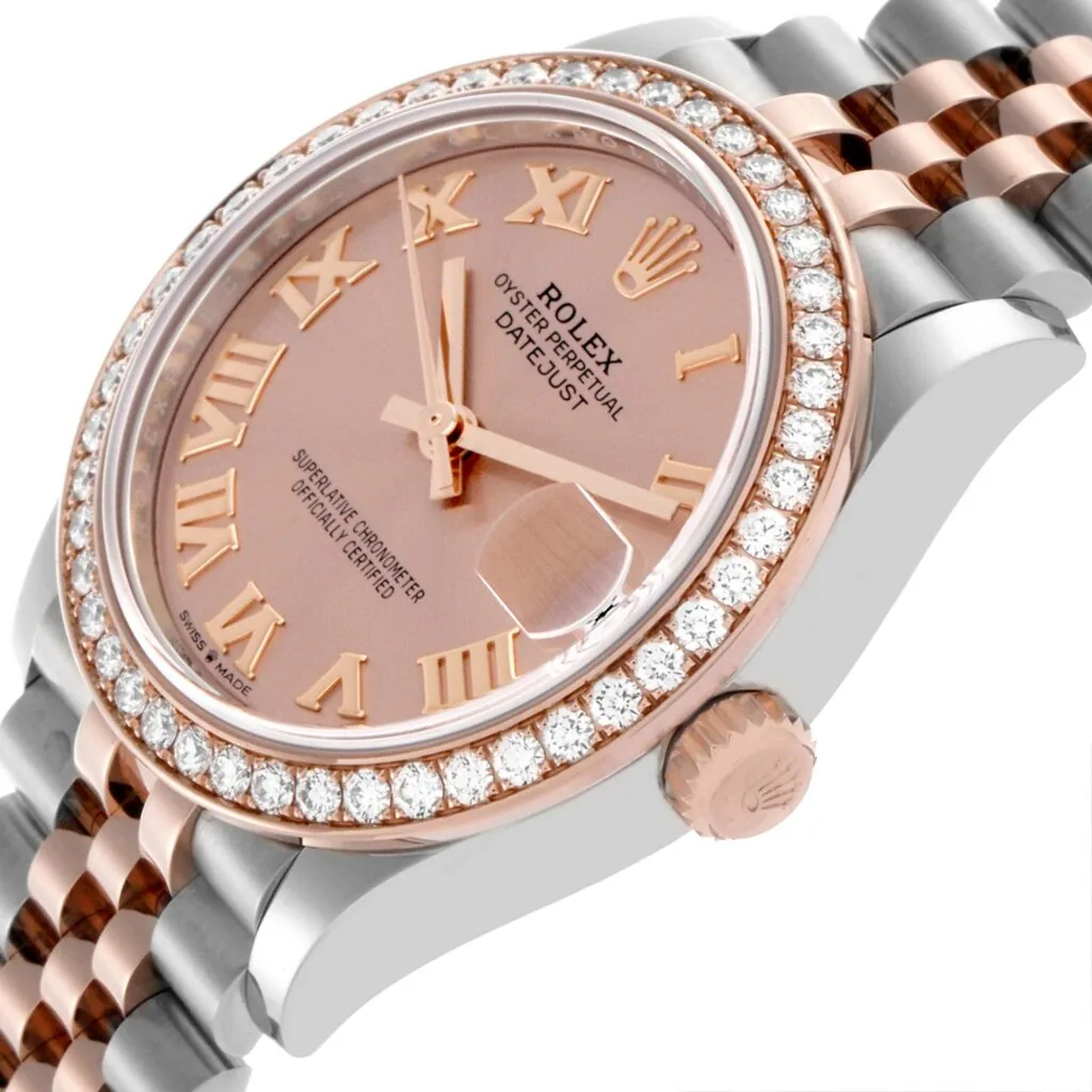 RLX Datejust m278381-0001/0002 Rose Roman Dial Diamond-Set Bezel 31mm