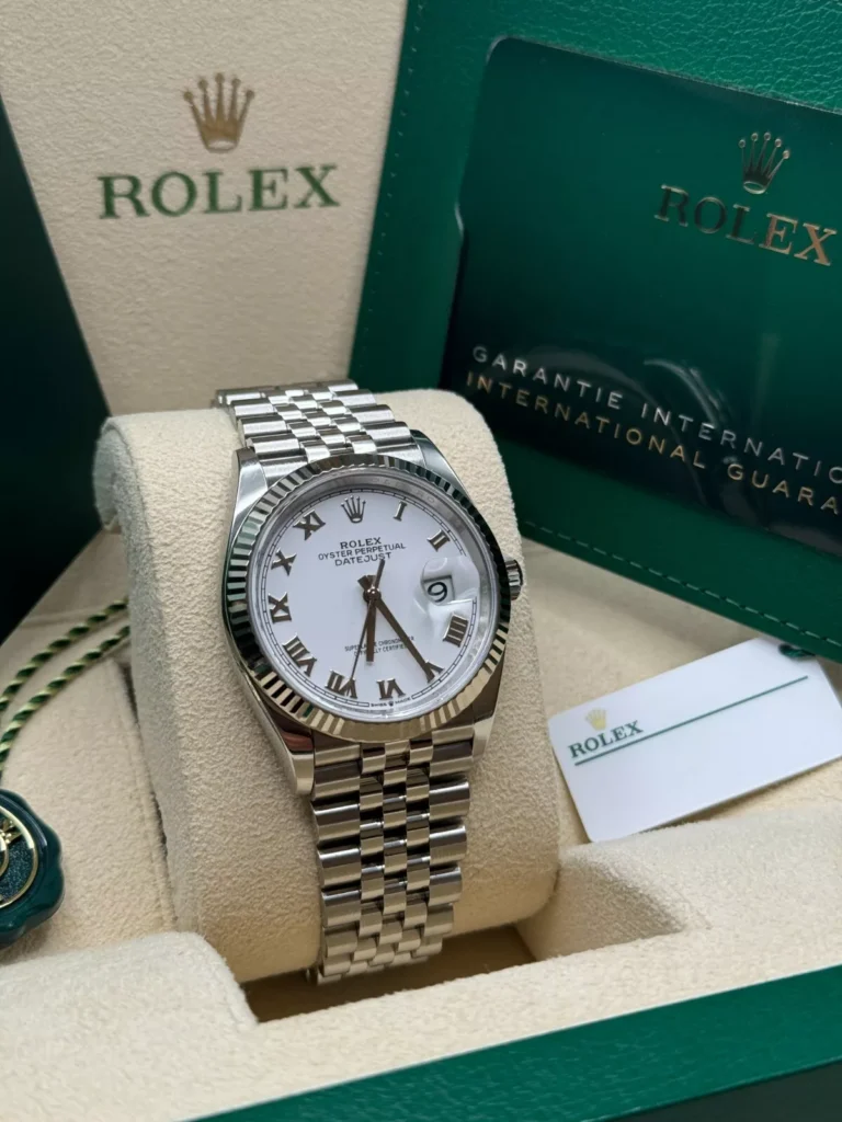 RLX Datejust 41mm 126334 White Roman Oyster Stainless Steel Mens Watch