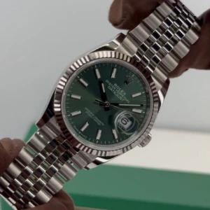 RLX Datejust 36mm 126234 Mint Green Dial Jubilee Bracelet Watch