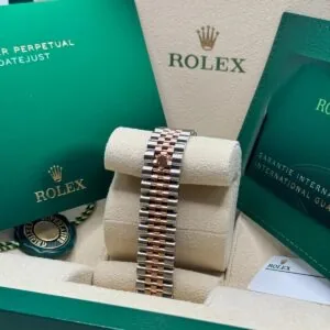 RLX Datejust m278381-0025/0026 Mother-of-Pearl Diamond 31mm Dial Diamond-Set Bezel and Oyster Bracelet Watch