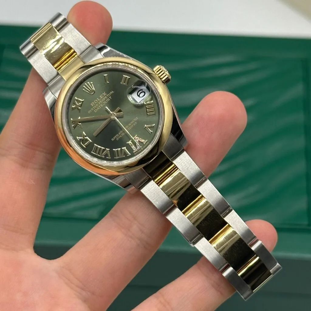 RLX Datejust m278243-0015/0016 31mm Olive Green Dial Yellow Rolesor Oyster Watch
