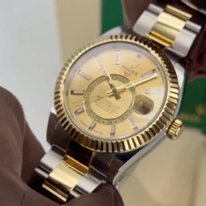 RLX Sky-Dweller 42mm 336933-0001/0002 Two-Tone Yellow Gold Champagne Dial Oyster