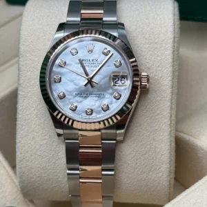 RLX Datejust m278271-0025/0026 White Mother-of-Pearl 31mm Dial Oyster Bracelet Watch