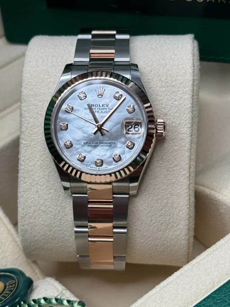 RLX Datejust m278271-0025/0026 White Mother-of-Pearl 31mm Dial Oyster Bracelet Watch