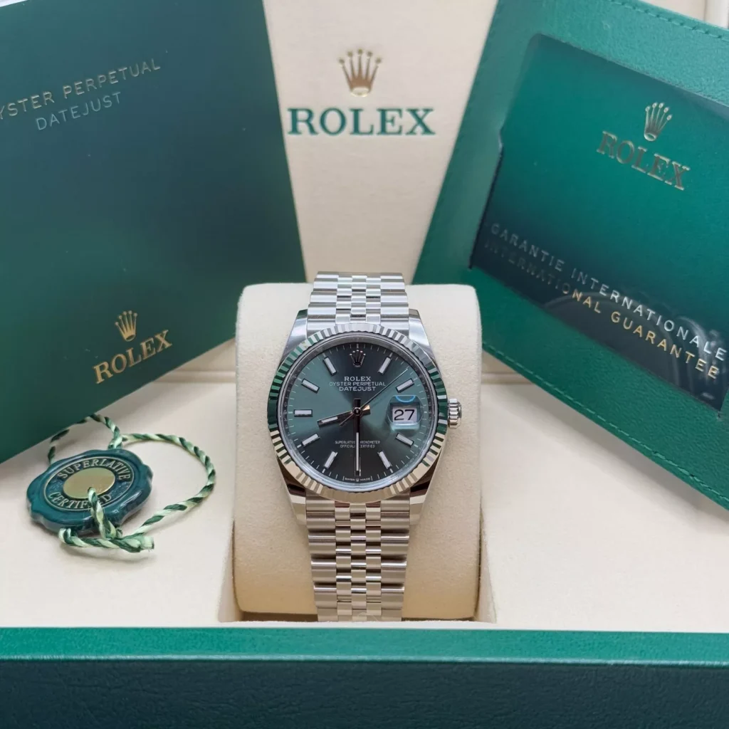RLX Datejust 36mm 126234 Mint Green Dial Jubilee Bracelet Watch