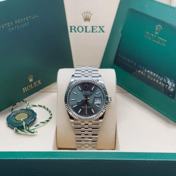 RLX Datejust 36mm 126234 Mint Green Dial Jubilee Bracelet Watch