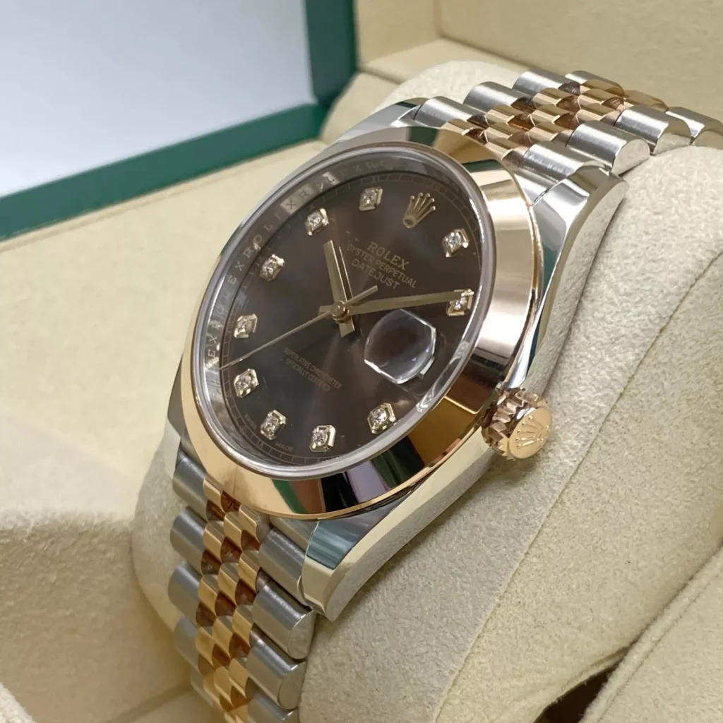 RLX Datejust 41mm 126301 Chocolate Diamond Jubilee Steel and Everose Gold Watch
