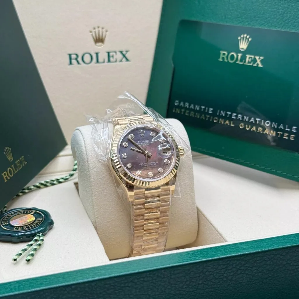 RLX Datejust m278278-0038 Black Mother-of-Pearl 31mm Dial President Bracelet Watch