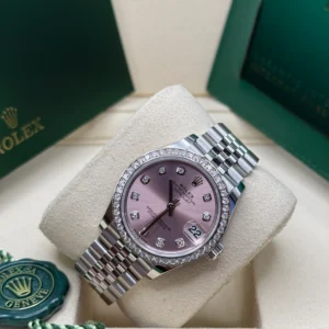 RLX Datejust m278384RBR-0035/0036 Pink 31mm Dial Oyster Watch