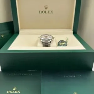 RLX Day-Date "President" 40mm Silver Diamonds Dial 228236-0002
