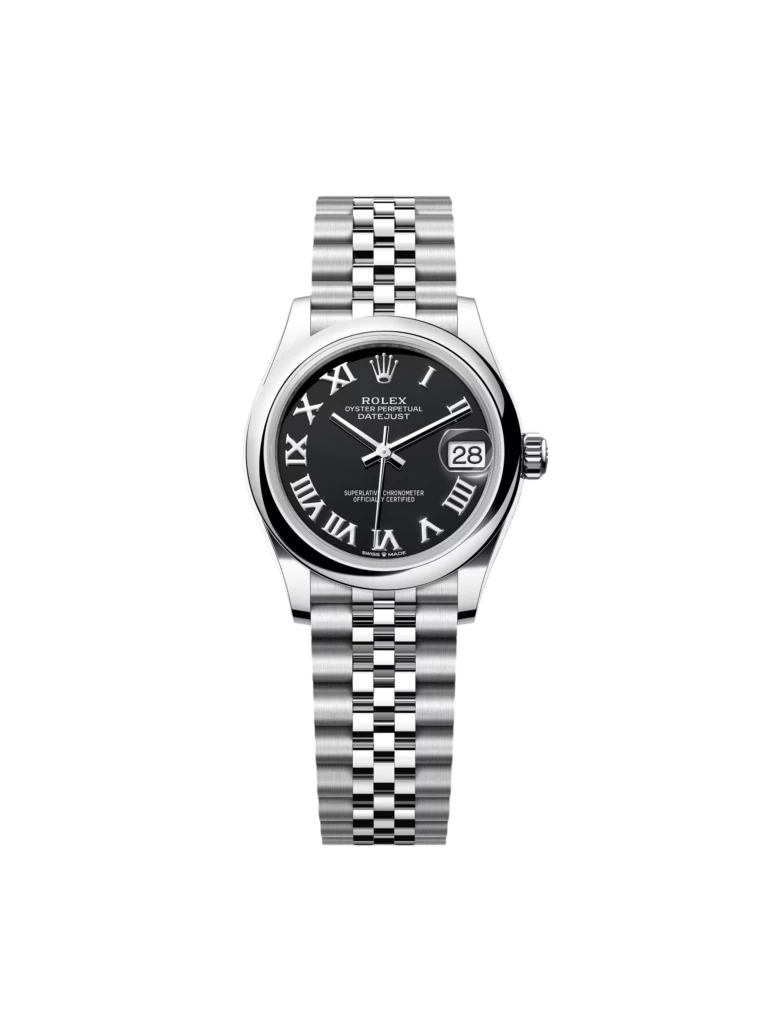 RLX Datejust m278240-0001/0002 31mm Black Roman Domed Bezel Oyster Oystersteel
