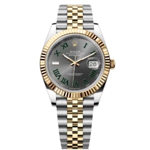 RLX Datejust 41mm 126333 Two-Tone Yellow Gold Fluted Bezel "Wimbledon" Dial Oyster