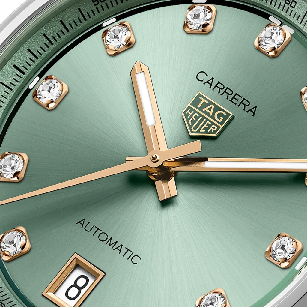 【7A Quality】TAG Heuer Carrera Date 36mm Ladies Watch Green Diamond Dot WBN2317.BA0001