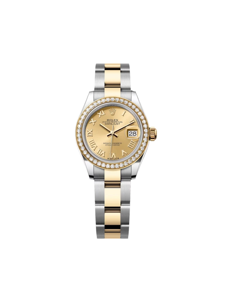RLX Lady-Datejust 31mm 279383RBR Champagne Roman Dial Yellow Rolesor Oyster Bracelet