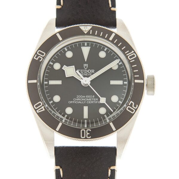 TUDOR Black Bay 58 925 39mm Silver Case Taupe Dial Leather Strap Watch M79010SG-0001