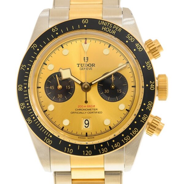 TUDOR Black Bay Chrono S&G Steel and 18ct Yellow Gold Bracelet Watch M79363N-0007