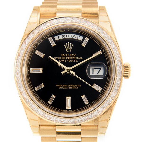 RLX Day-Date 40mm 228398TBR-0001 Bright Black Dial President Watch