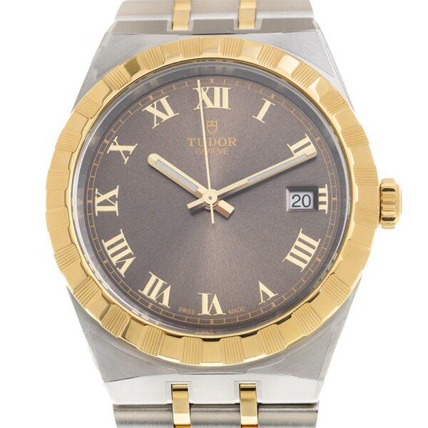 TUDOR Royal 38mm Two-Tone Brown Roman Dial Automatic Bracelet Watch M28503-0007