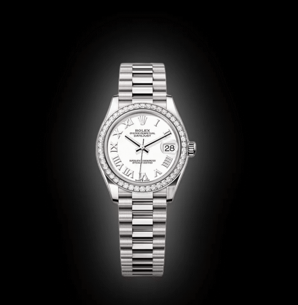RLX Datejust m278289RBR-0007 White Dial White Gold President Watch