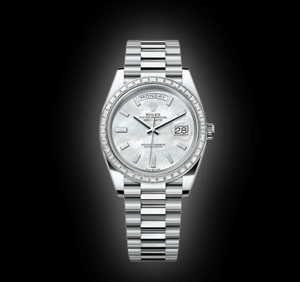 RLX Day-Date 40mm 228396TBR-0043 Mother Of Pearl Diamond Dial and Bezel