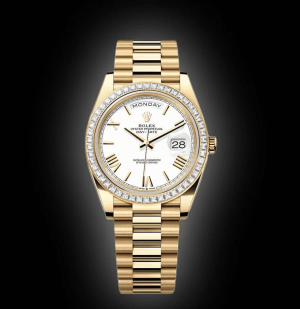 RLX Day-Date 40mm 228398TBR-0033 White Dial President Watch