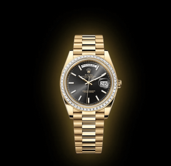 RLX Day-Date 40mm 228398TBR-0041 Bright Black Dial President Watch