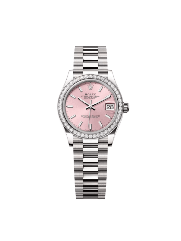 RLX Datejust m278289RBR-0013 Pink Dial White Gold President Watch