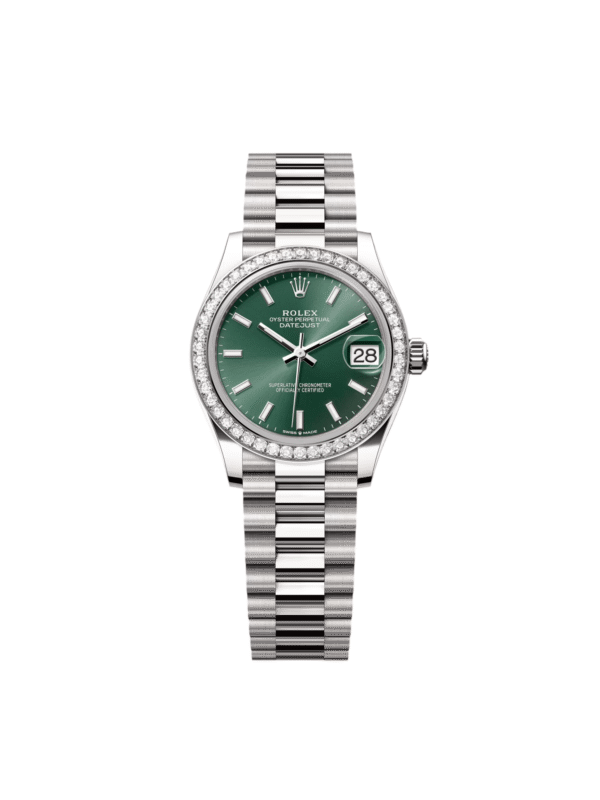 RLX Datejust m278289RBR-0015 Mint Green Dial White Gold President Watch