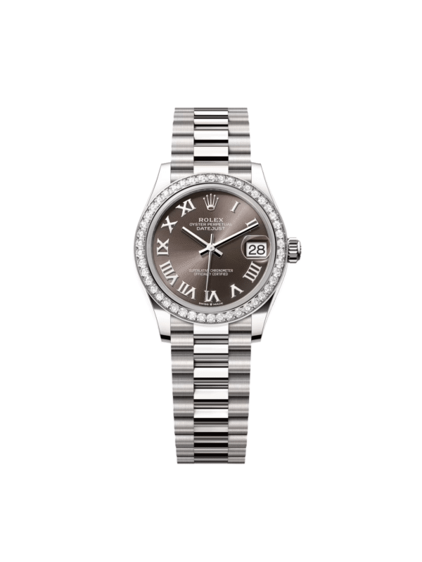 RLX Datejust m278289RBR-0017 Dark Grey Dial White Gold President Watch