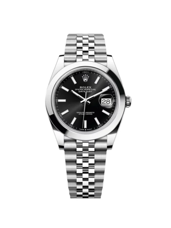 RLX Datejust 41mm 126300 Black Index Oyster 41mm Stainless Steel Watch