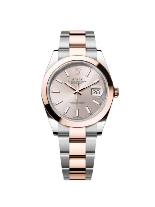 RLX Datejust 41mm 126301 Sundust Index Oyster Steel and Everose Gold Watch