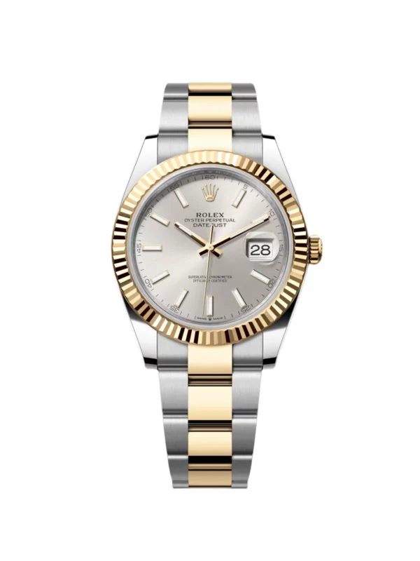 RLX Datejust 41mm 126333 Silver Index Oyster Steel and Yellow Gold Mens Watch