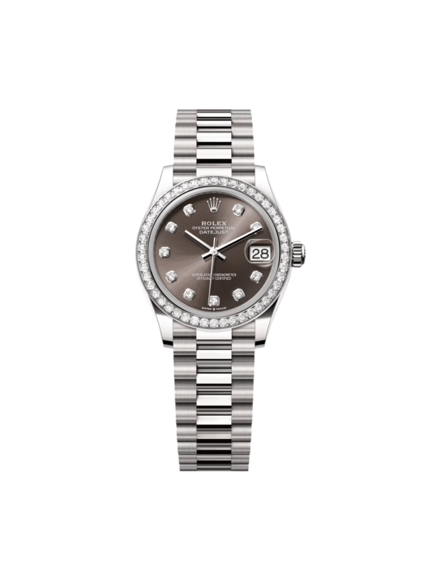 RLX Datejust m278289RBR-0006 Dark Grey Dial White Gold President Watch