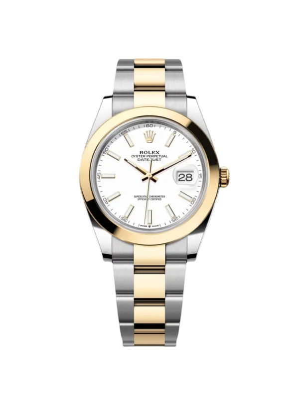 RLX Datejust 41mm 126303 White Index Oyster Steel and Yellow Gold Mens Watch