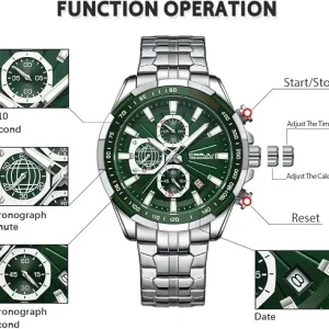 Men's Luxury Business Stainless Steel Waterproof Watch