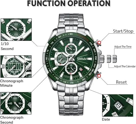 Men's Luxury Business Stainless Steel Waterproof Watch