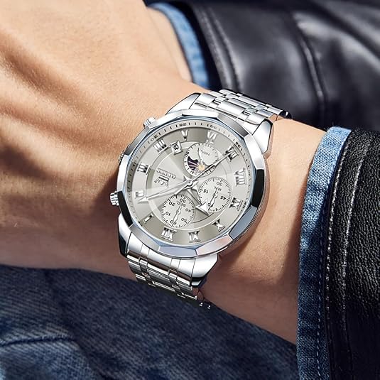 Men's Stainless Steel Waterproof Dress Watch